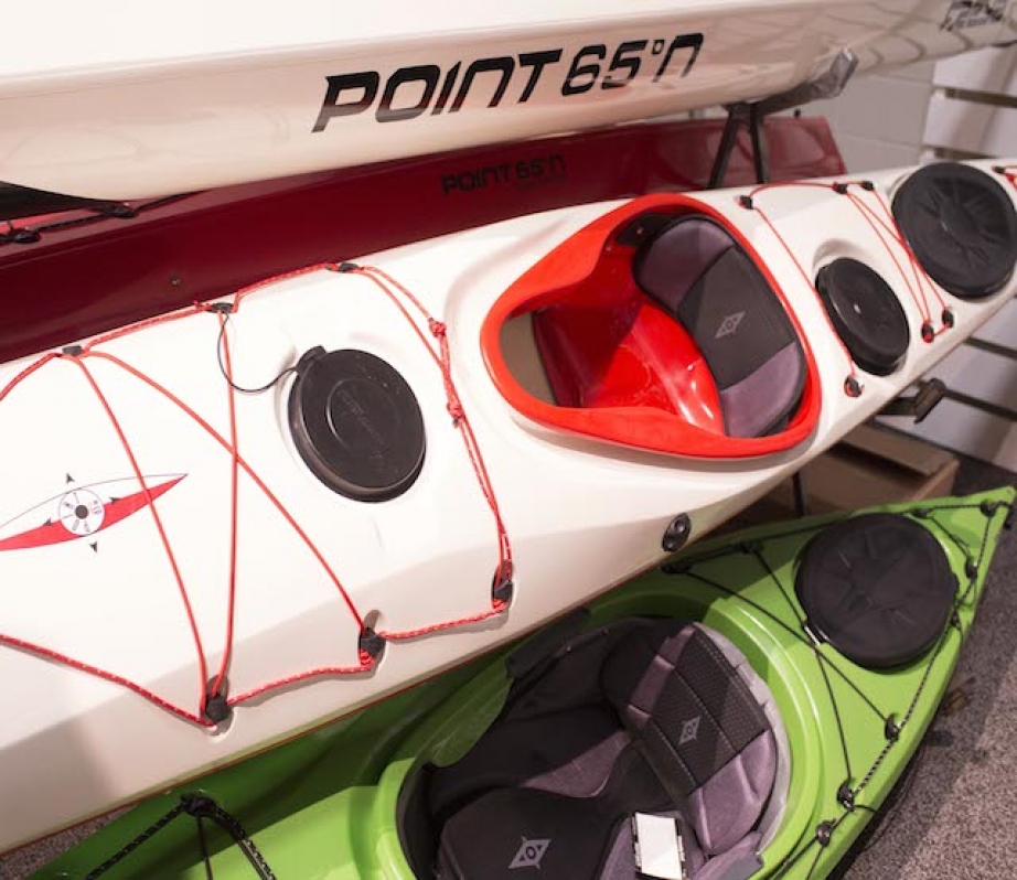 Point 65 n kayaks stacked
