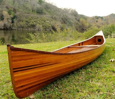 Hand-made canoe