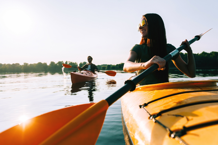 kayaking with friends