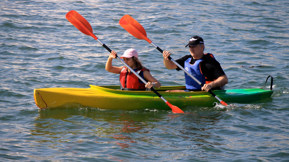 a couple enjoying their polypropylene kayak